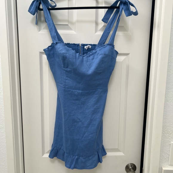 Reformation Dresses & Skirts - Reformation Blue linen dress size 8 never worn